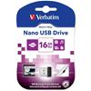 PEN DRIVE VERBATIM VB-97464 NANO USB 16 GB DEALE PER SOLUZIONI COMPATTE